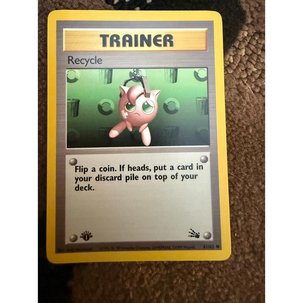 1999 Pokémon First Edition "Recycle" Trainer Card (61/62) 2